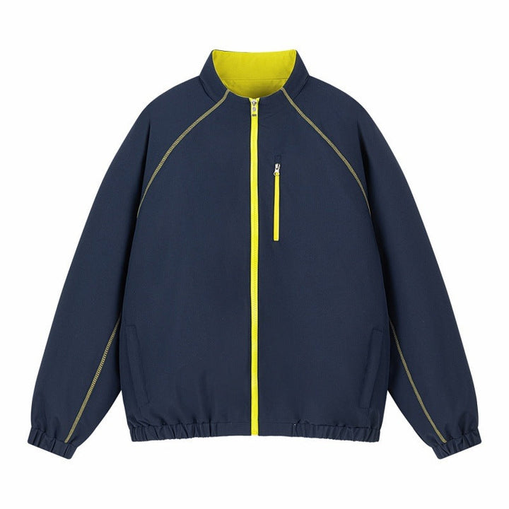 Unisex Lätt Övergångsjacka med Raglan Ärmar, Full Dragkedja, Chest Ficka och Elastic Nederkant