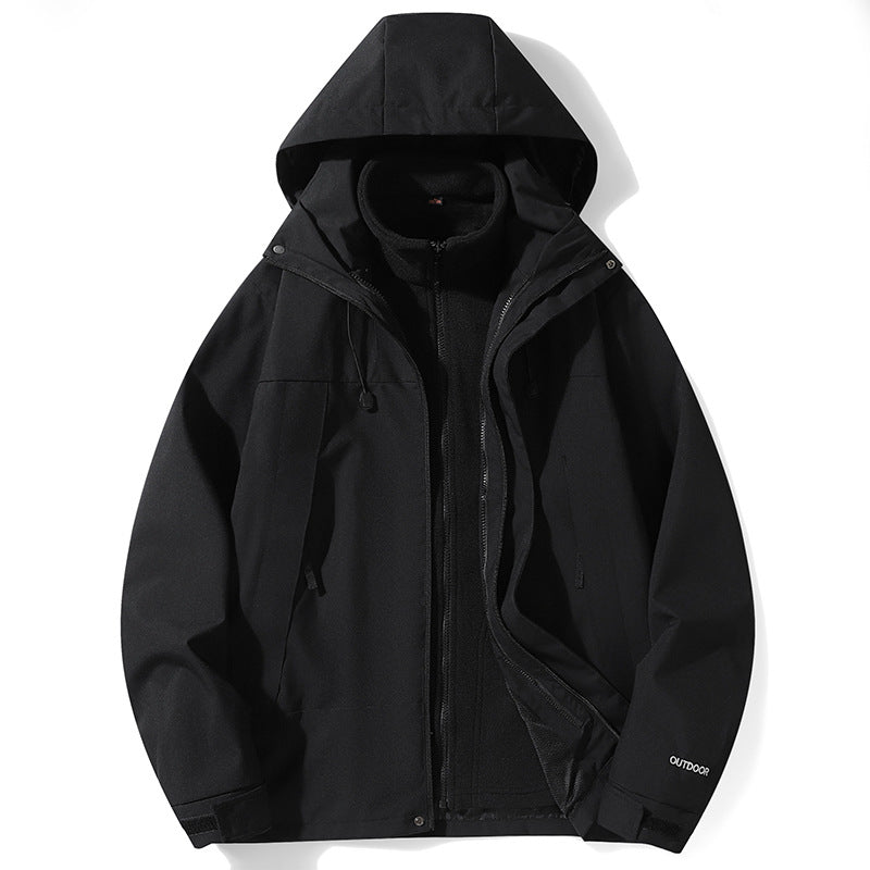 Dam multifunctional softshell jacka med avtagbar fleece foder, vindtät outer shell och justerbar huva