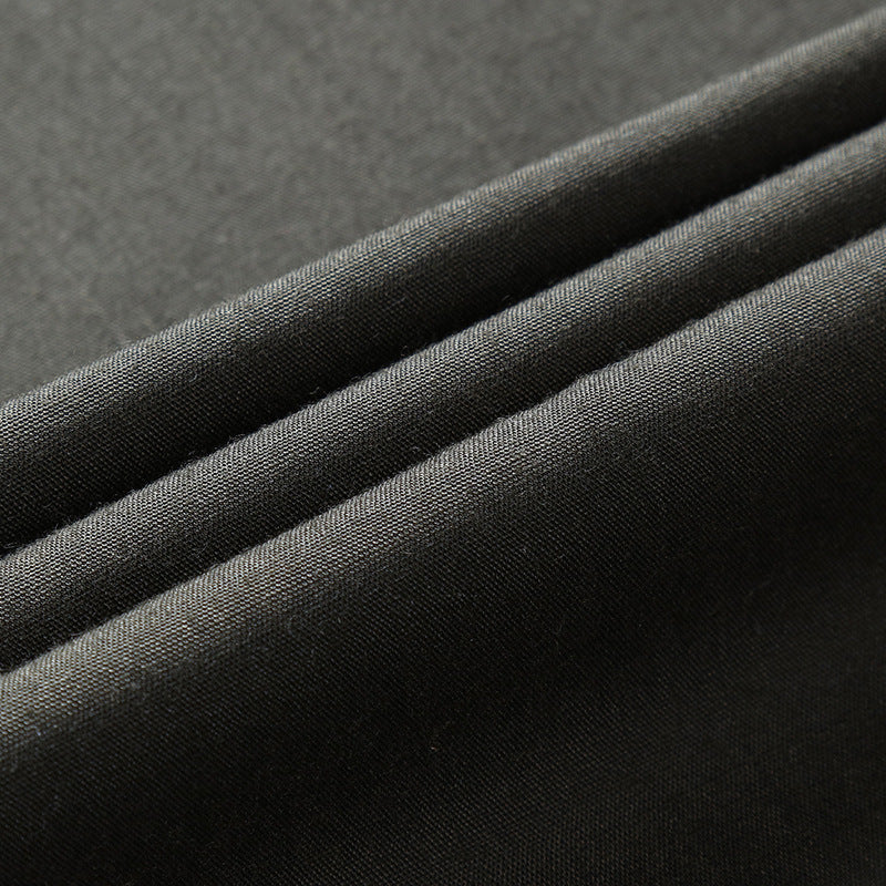 Herr Canvas Fältjacka i Militär Utility Stil med Stående Krage, Axel Patches, och Multi-Functional Fickor