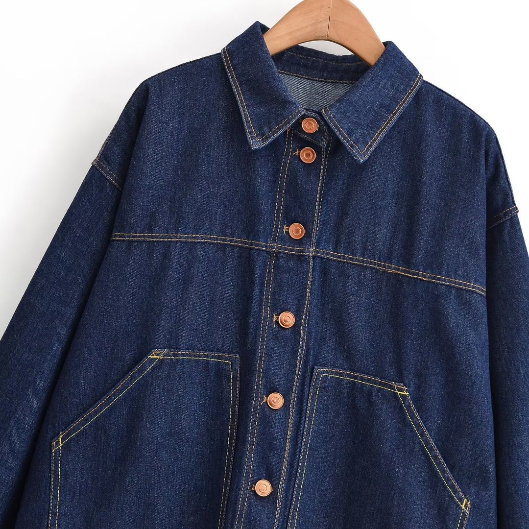 Dam Oversize Denimjacka i Worker Look