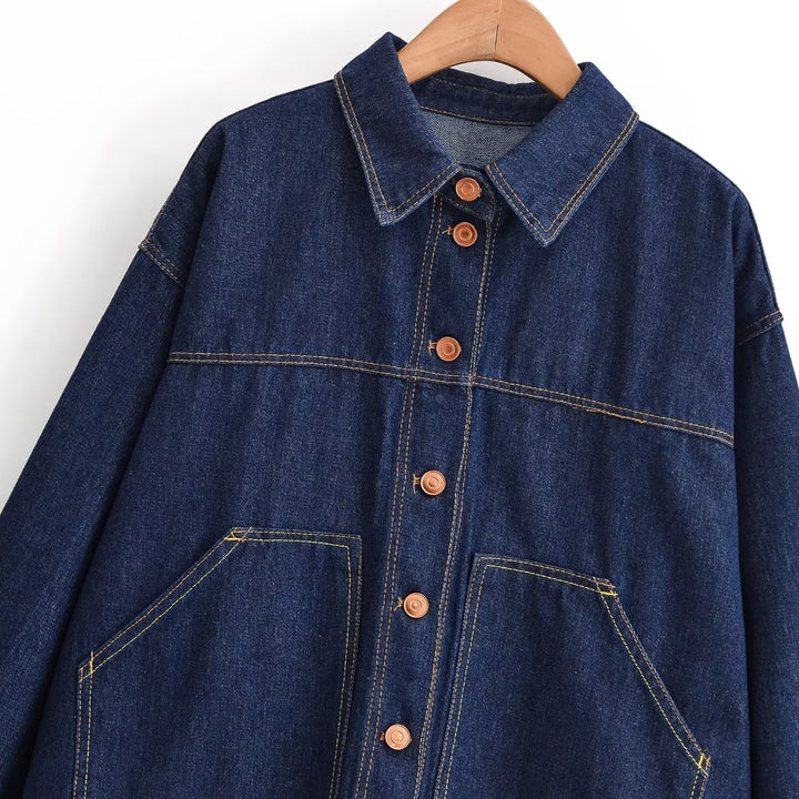 Dam Oversize Denimjacka i Worker Look