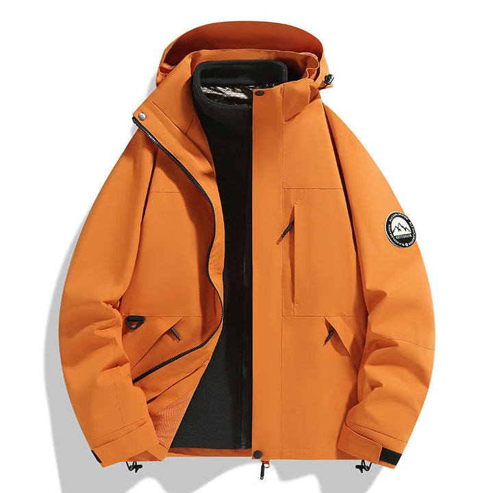 Dam två-layer softshell utomhusjacka med removable fleece inner jacka och huva