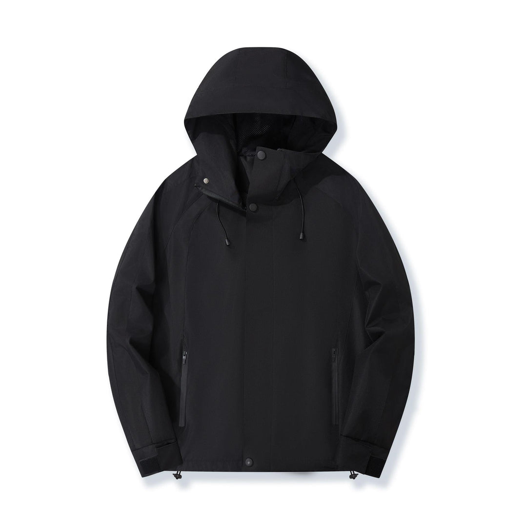 Dam lätt med huva Rain jacka med kontrast Stripes och Mesh foder