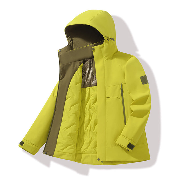 Unisex Isolerad Softshell Parka med Avtagbar Huva och Termisk Foder
