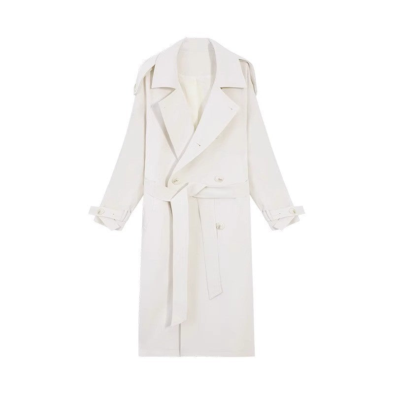 Dam lång oversize trenchcoat med Balloon ärmar och knytband