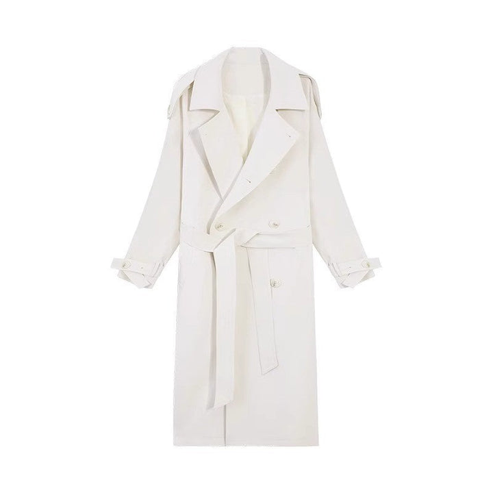 Dam lång oversize trenchcoat med Balloon ärmar och knytband