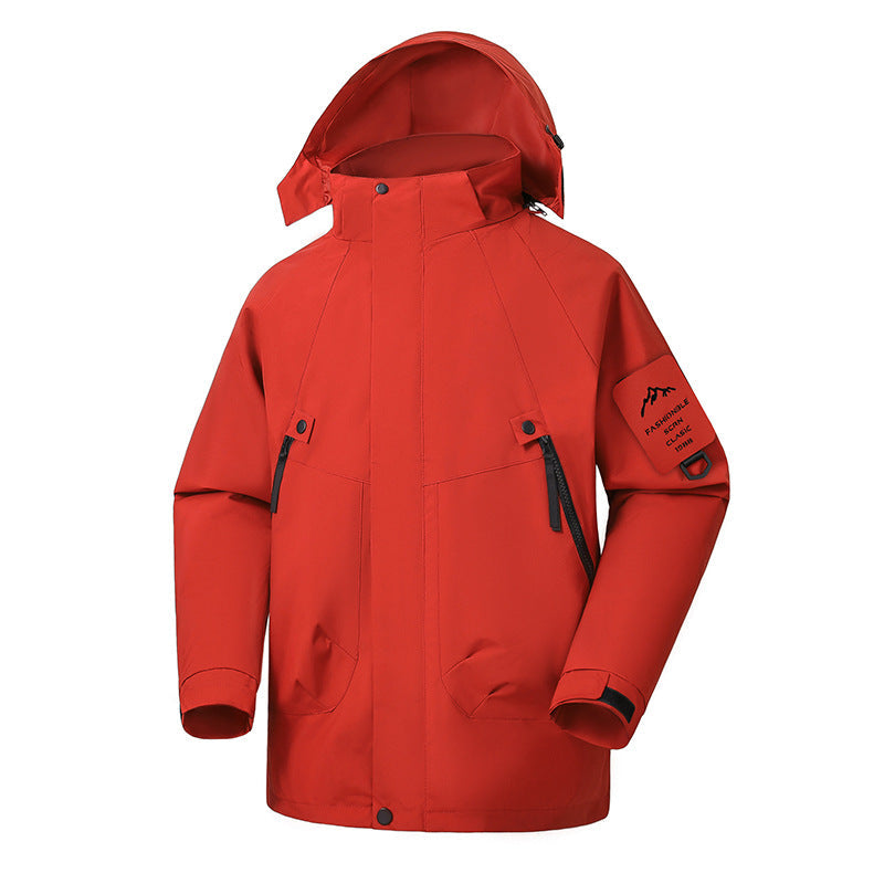 Herr Vattentät Softshell Utomhus Jacka med Justerbar Huva och Sealed Sömmar