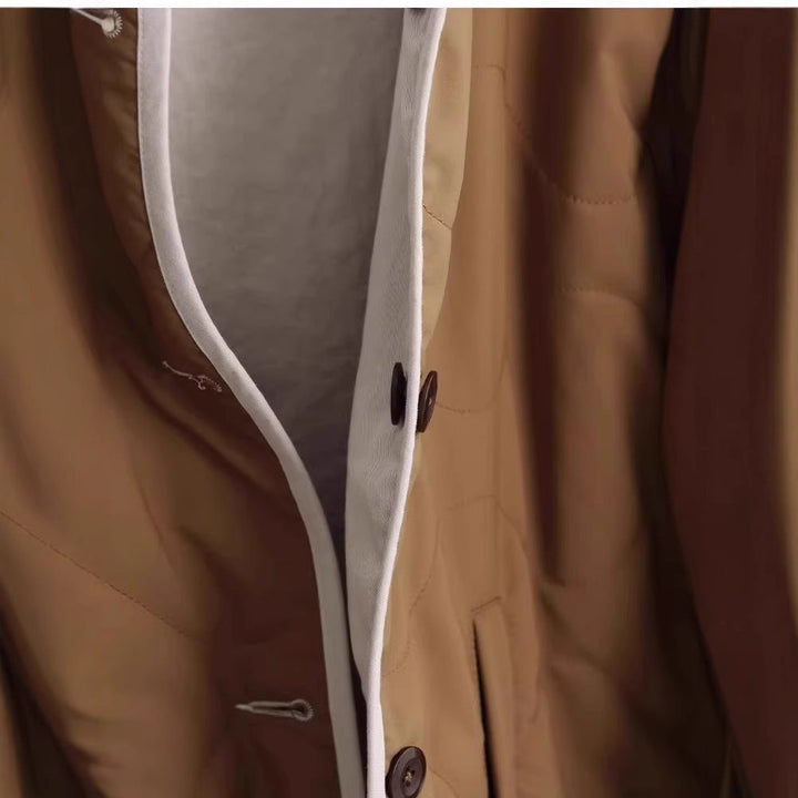 Dam stilren kviltad jacka med Round Neckline