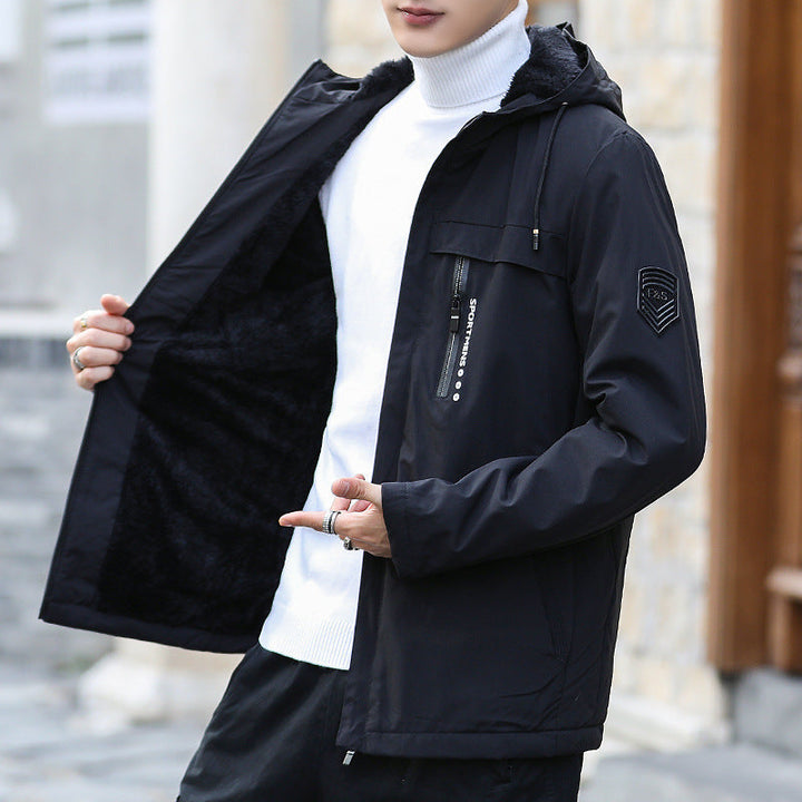 Herr urban softshell parka med Teddy fleecefoder, dold dragkedja och bröstficka