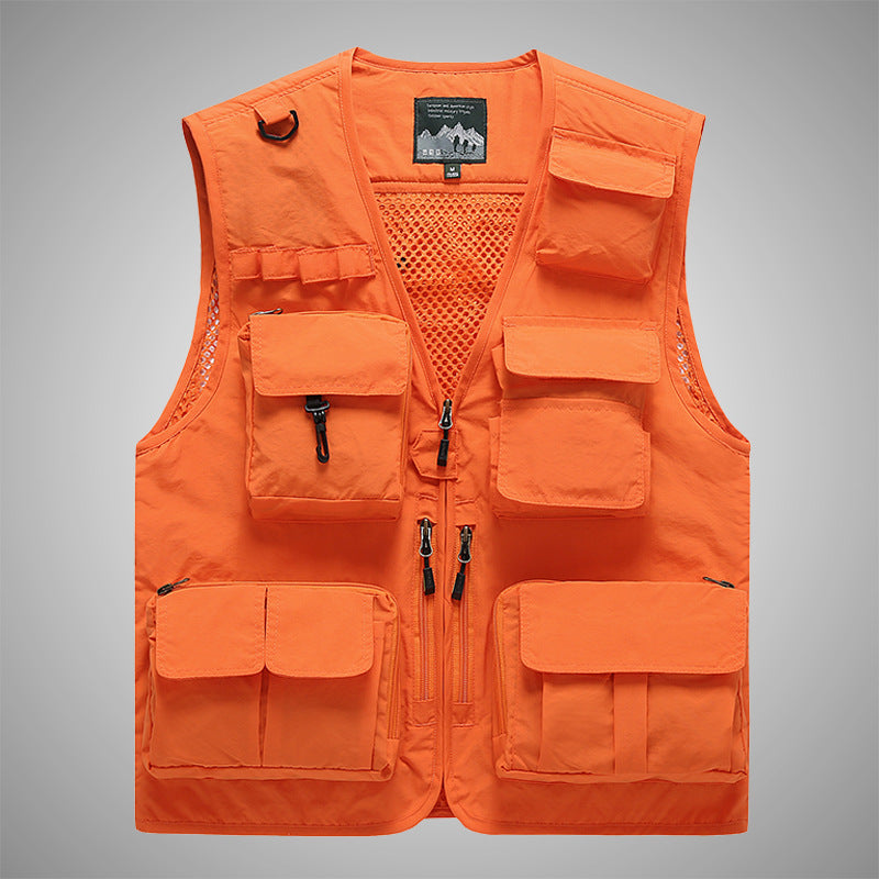 Unisex Multifunctional utilityväst med Mesh Back och Multiple fickor