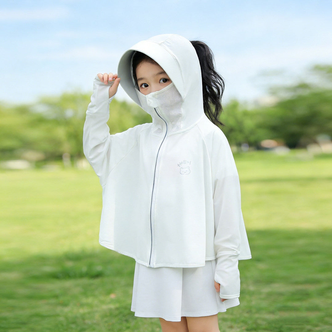 Unisex lätt UV-skydd sun jacka med huva och thumb hole för children