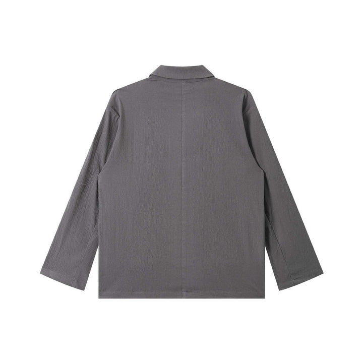 Herr lätt Strukturerad overshirt med slagkrage, knäppslå och utanpåfickor