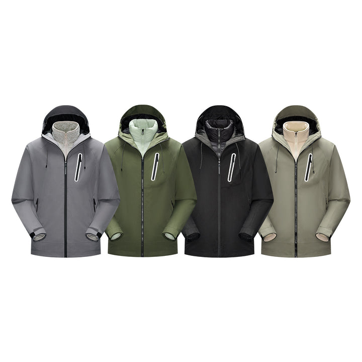 Herr Vattentät Softshell Regn Jacka med Justerbar Huva och Bröst Dragkedja Drune