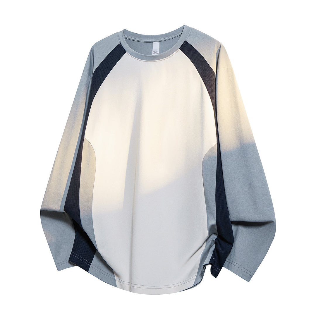 Herr Oversized Performance Lång Ärm Skjorta med Raglanärmar och Mesh Inserts