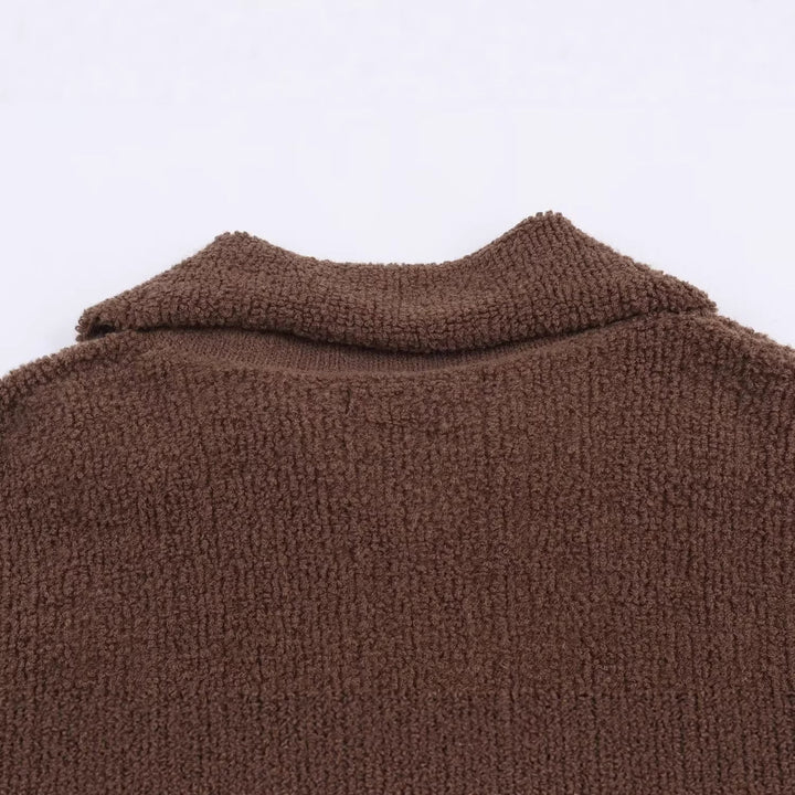 Dam oversize teddy fleecejacka med ståkrage och Ribbed mudd