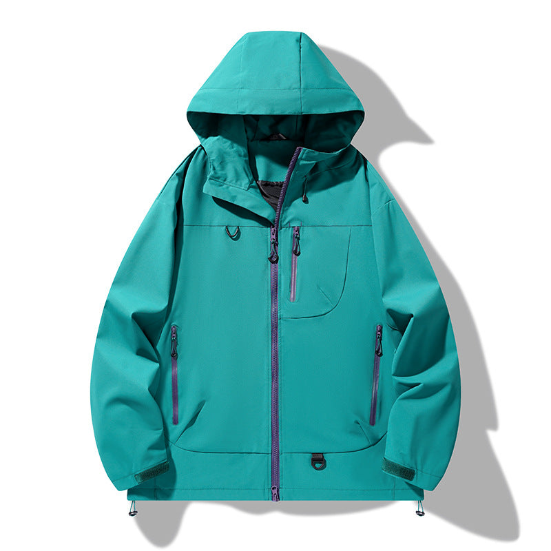 Herr Nano Vattentät Softshell Jacka med Huva med Welded Sömmar, Concealed Bröstficka, och Adjustable Fåll