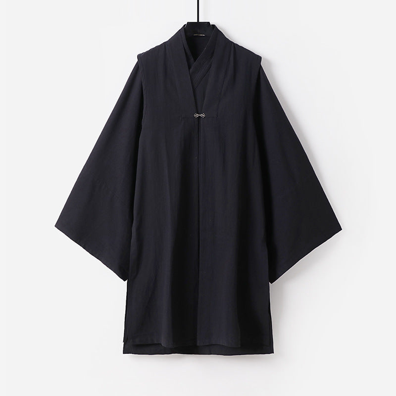 Unisex Asian inspired oversize kimono jacka med trumpet ärmar och liten toggle stängning