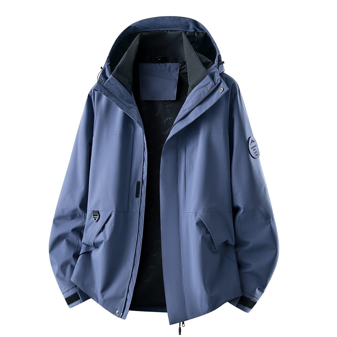 Herr Vattenavvisande Oversized Frilufts Jacka med Huva, Andningsbar Softshell &amp; Funktion Fickor