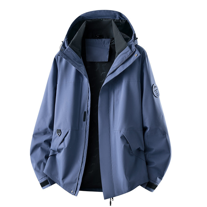Herr Vattenavvisande Oversized Frilufts Jacka med Huva, Andningsbar Softshell &amp; Funktion Fickor