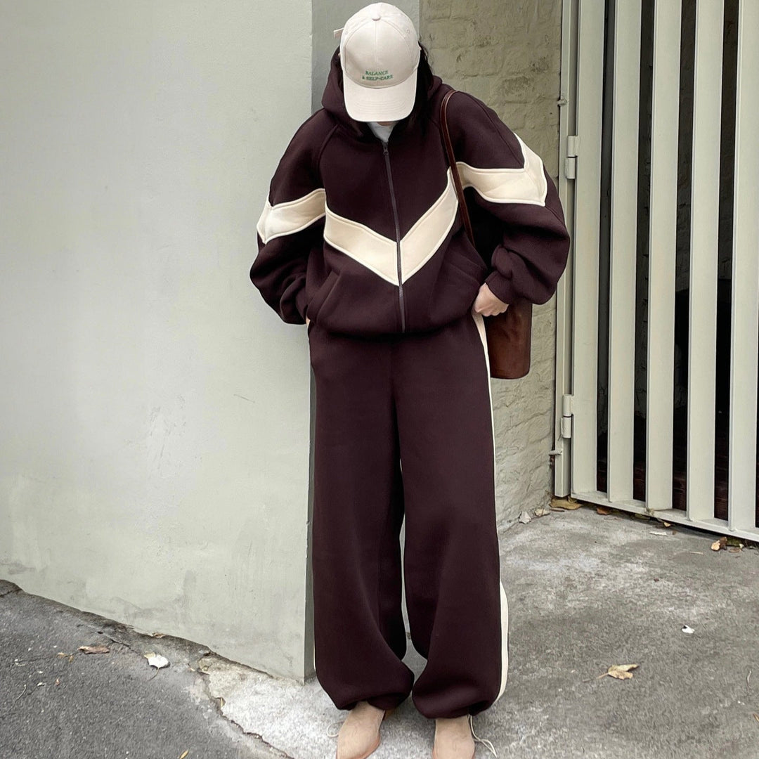 Dam lätt oversized vindjacka med kontrast panels, drawstring fåll, och elastiska muddar