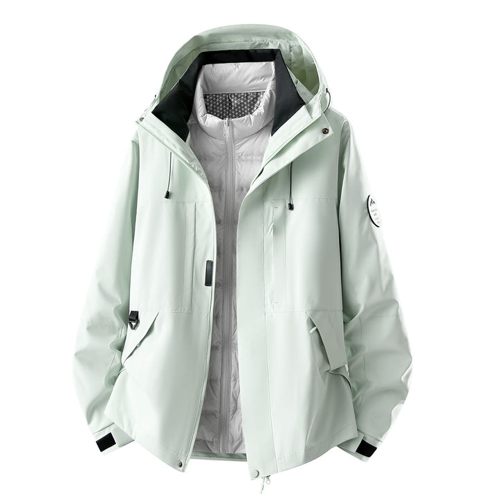 Dam Multifunctional Outdoorjacka med Avtagbar Quiltad Inner Jacka