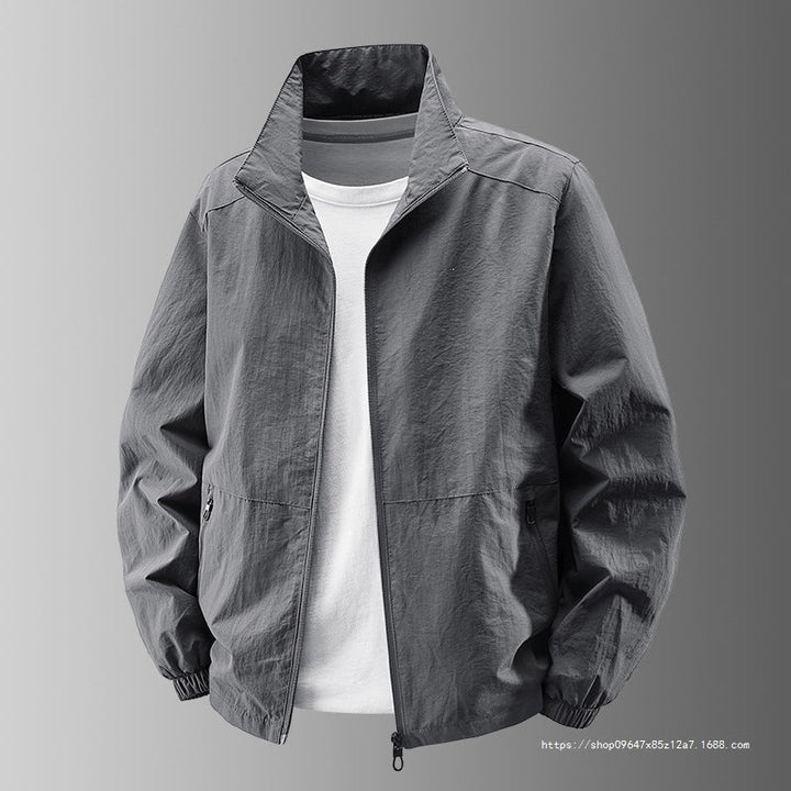 Herr Ultralight Technical Blouson Jacka med Elastisk Muddar, Dold Dragkedjefickor och Andningsbar Nylon Mix