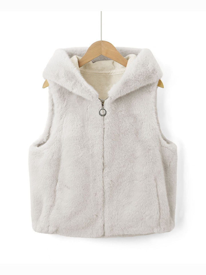 Dam Fleece Väst med Huva