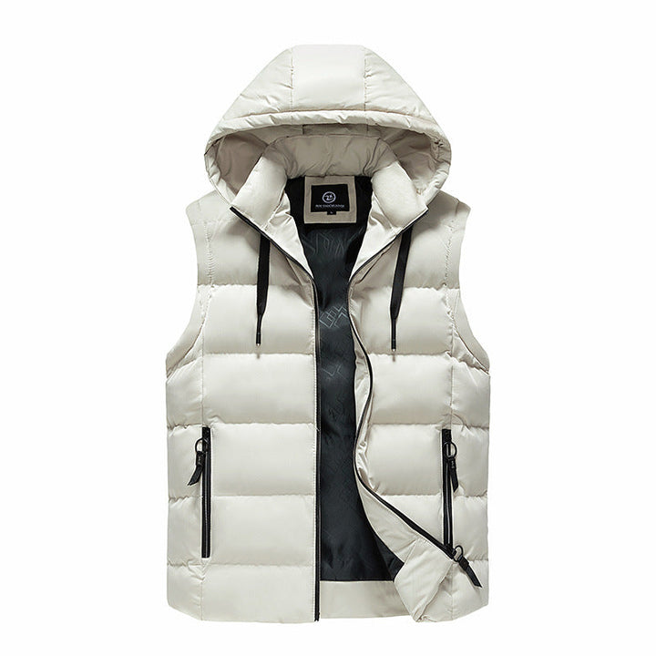 Dam Futuristic Quiltad Väst med Huva