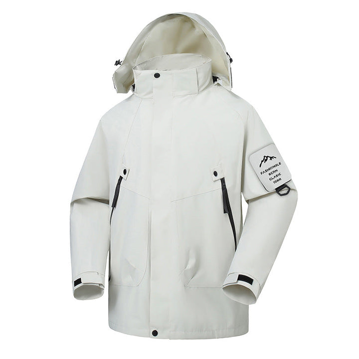 Herr Vattentät Softshell Utomhus Jacka med Justerbar Huva och Sealed Sömmar