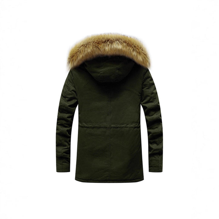 Herr Vinter Parka med Faux Fur Huva och Teddyfoder