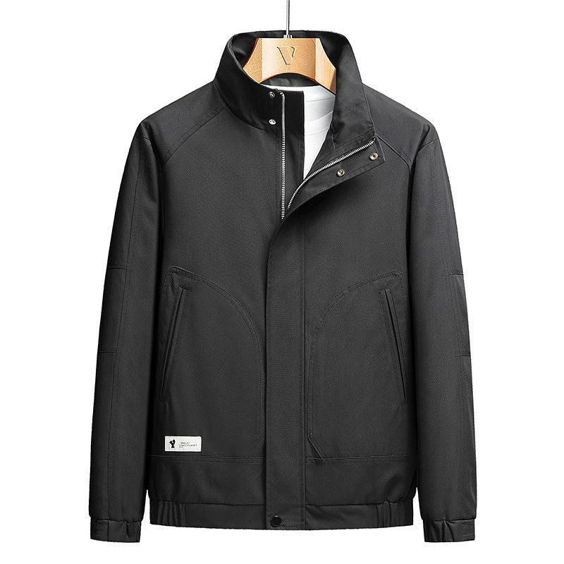 Herr Lätt Softshell Övergång Jacka i Utility Minimal Stil med High-Standing Krage och Dold Dragkedja