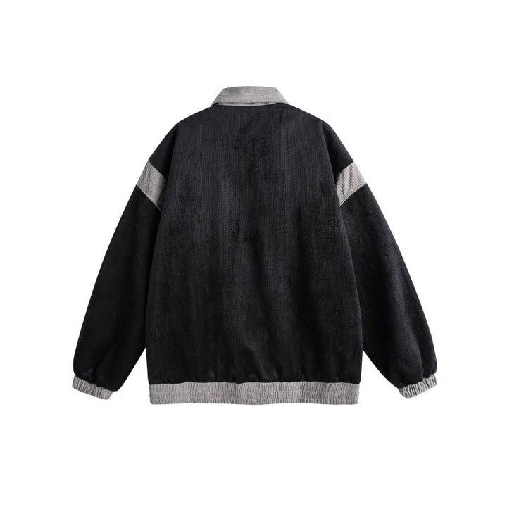 Unisex Harrington Blouson Jacka med Textured Fabric och Contrast Kant