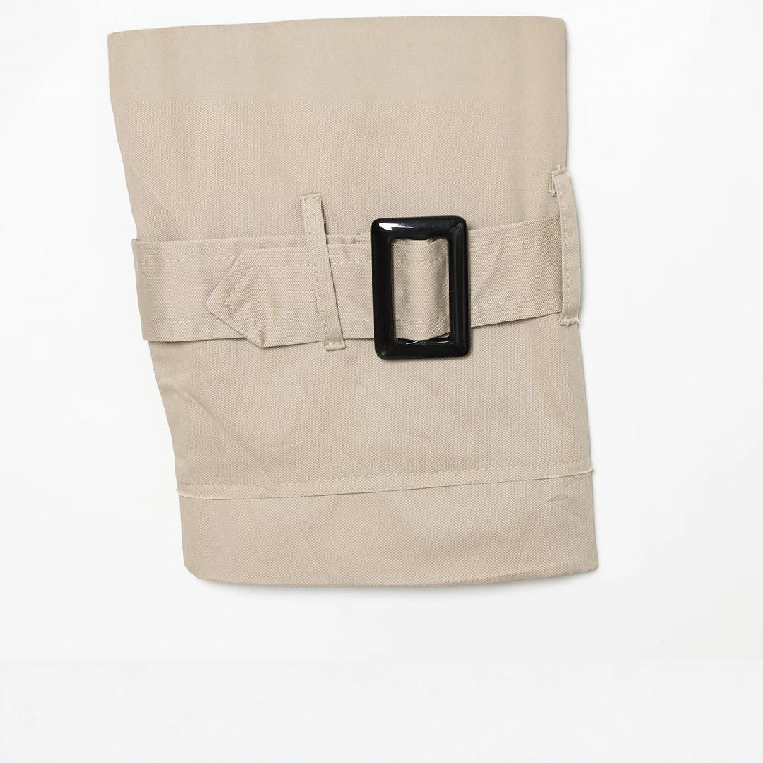 Dam Kort Trenchcoat i Boxig Kort Skärning med Shoulder Flaps och Waist Belt