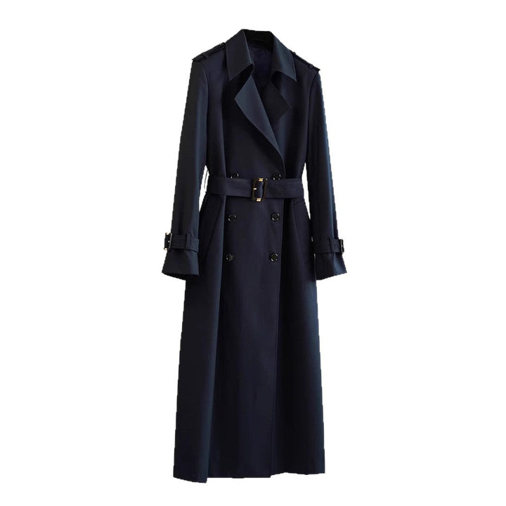 Dam double-breasted skräddad trenchcoat med bälte, shoulder epaulets &amp; justerbar muddar