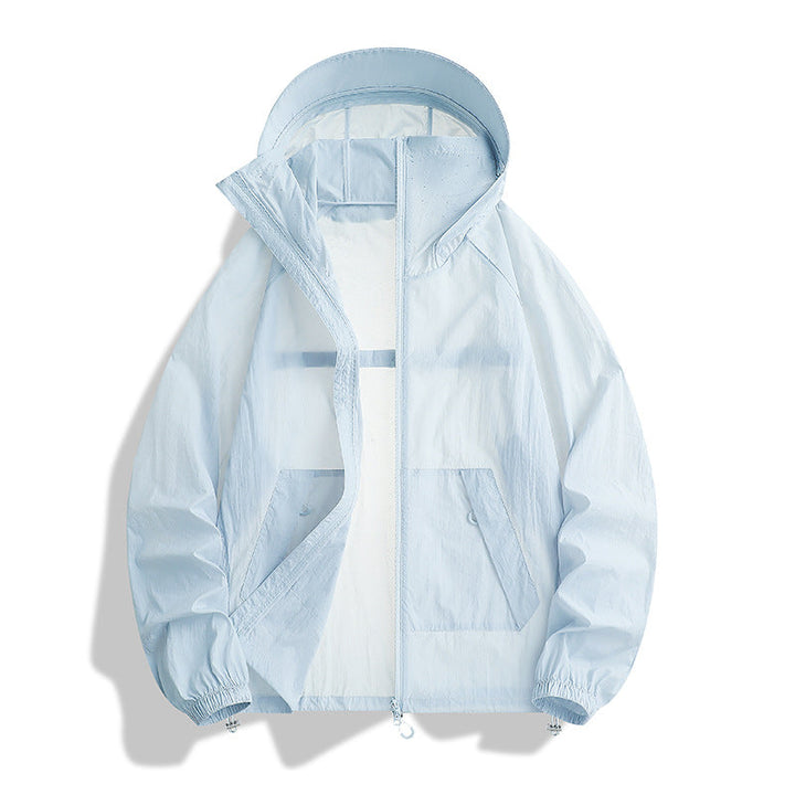 Herr Lätt Wind och Water Resistant med Huva Övergångsjacka med Mesh Foder &amp; Dragsko