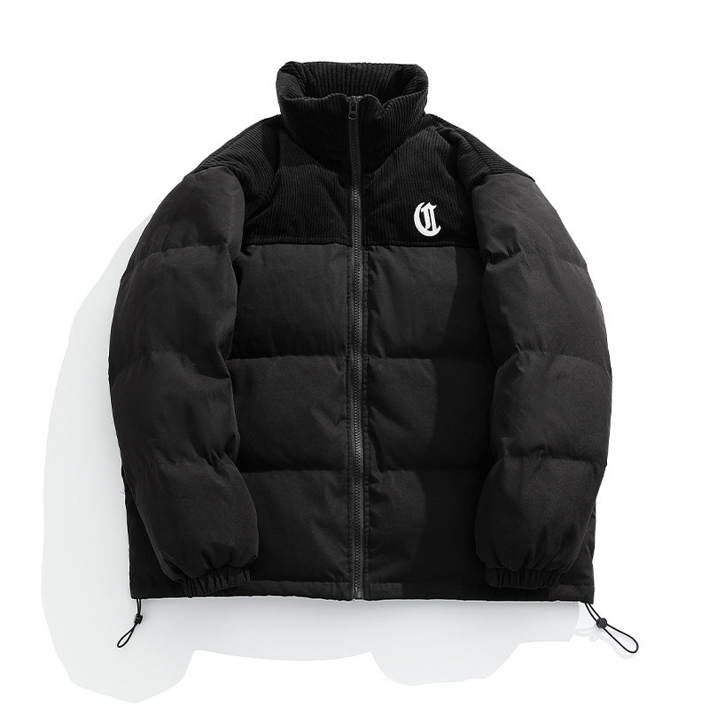 Dam Vadderad Quiltad Jacka med Cord Insert, Stå Krage och Dragkedja