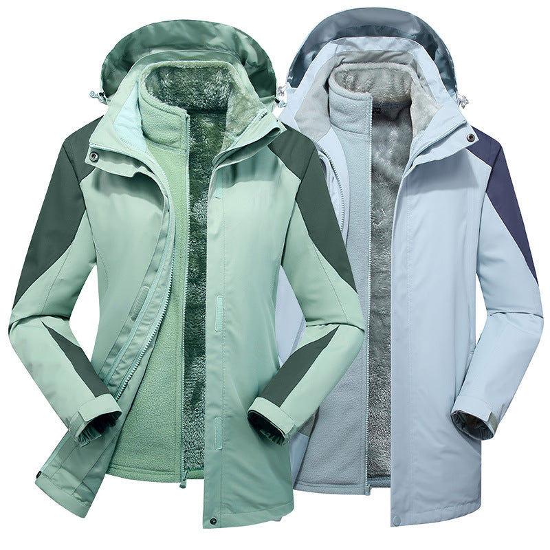 Dam Modular Softshell regn jacka med avtagbar fleece inner jacka och justerbar huva