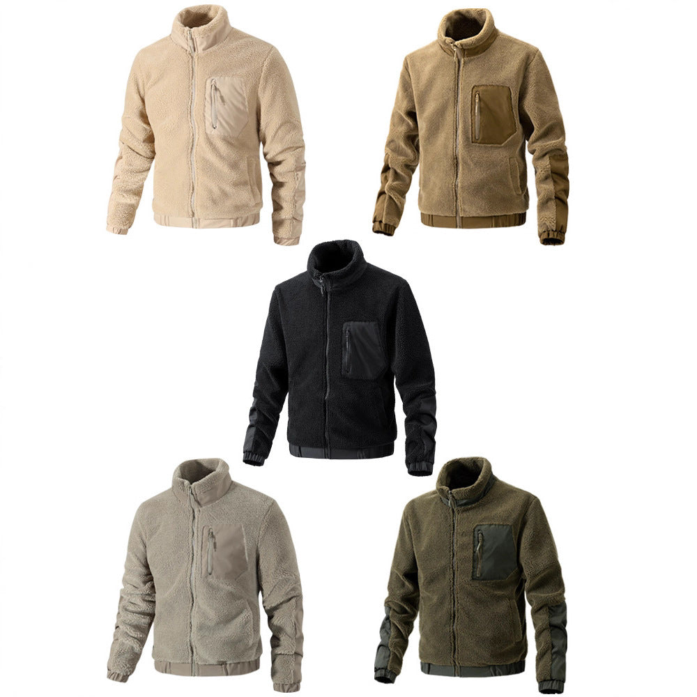 Herr Teddy Fleece Jacka med Stående Krage och Reinforced Inserts