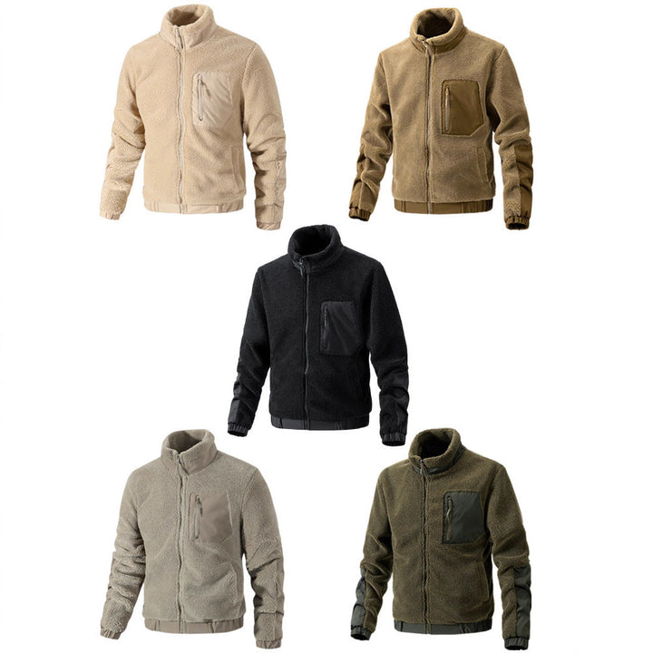Herr Teddy Fleece Jacka med Stående Krage och Reinforced Inserts