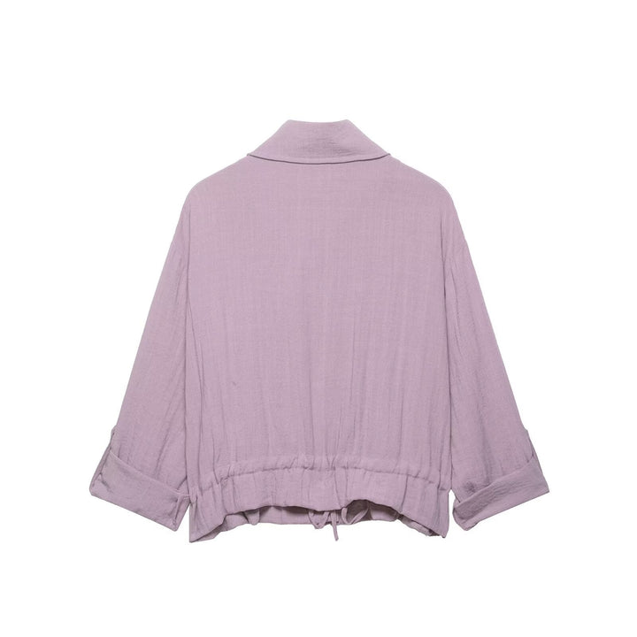 Dam Utility Skjortjacka Jacka med Drawstring och Patch Fickor
