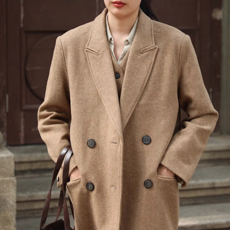 Dam elegant och modern ull trenchcoat Drune