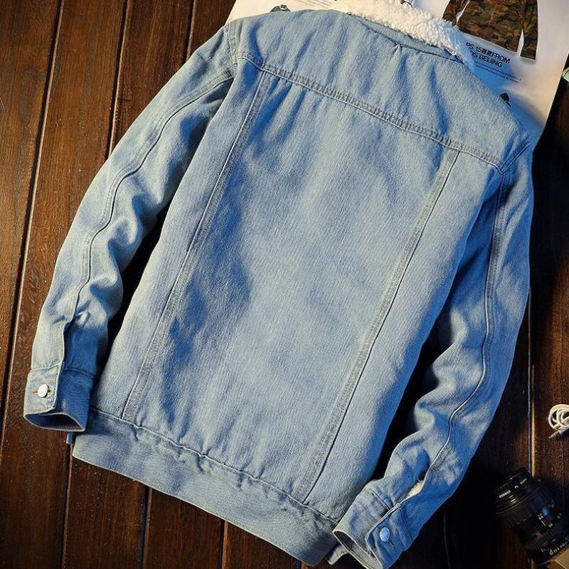 Dam Trendig Jeans Jacka med Mjuk Foder