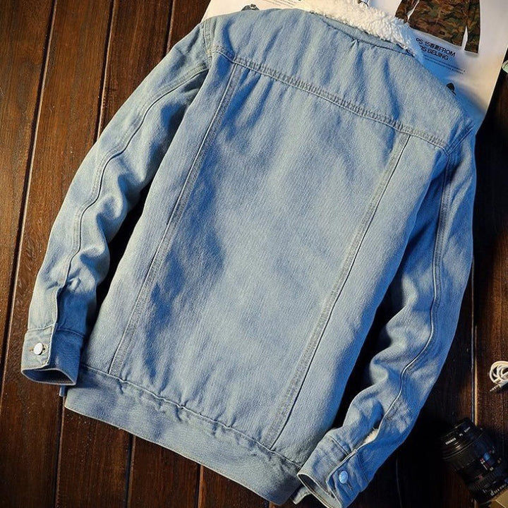Dam Trendig Jeans Jacka med Mjuk Foder
