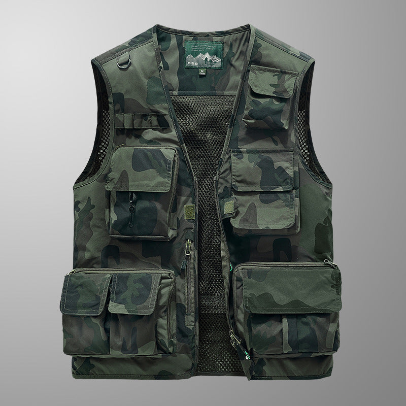 Unisex Multifunctional utilityväst med Mesh Back och Multiple fickor
