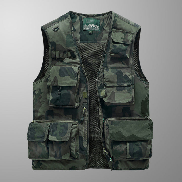 Unisex Multifunctional utilityväst med Mesh Back och Multiple fickor