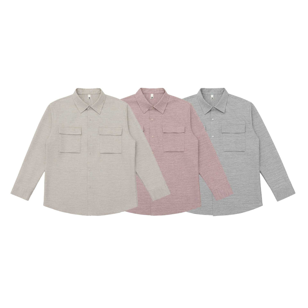 Dam Overshirt Jacka med Lockfickor och Concealed Press Stud Slå