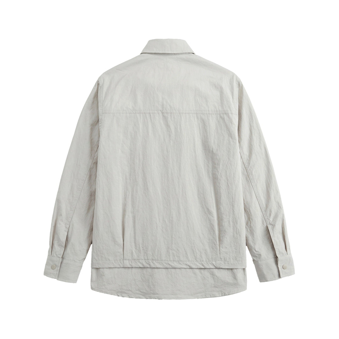Unisex Oversized Skjorta Jacka med Tryckknapp Knappar, Kent Krage och Bröst Welt Ficka