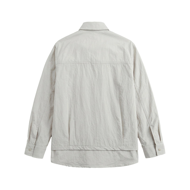 Unisex Oversized Skjorta Jacka med Tryckknapp Knappar, Kent Krage och Bröst Welt Ficka