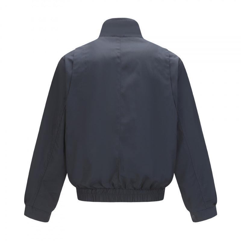Herr short-cut vind- och vattenavvisande bomberjacka med ståkrage, dragkedja, och elastisk waistband