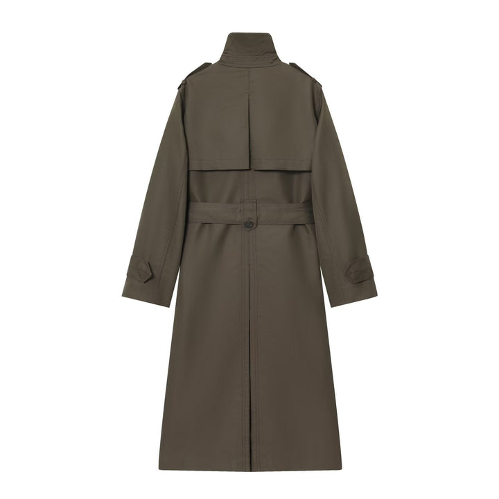 Dam 50+ Klassisk Trenchcoat med Double-Breasted, Waist Belt och Shoulder Tab